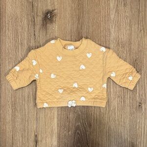 Carter's Mustard Quilted Heart Sweatshirt